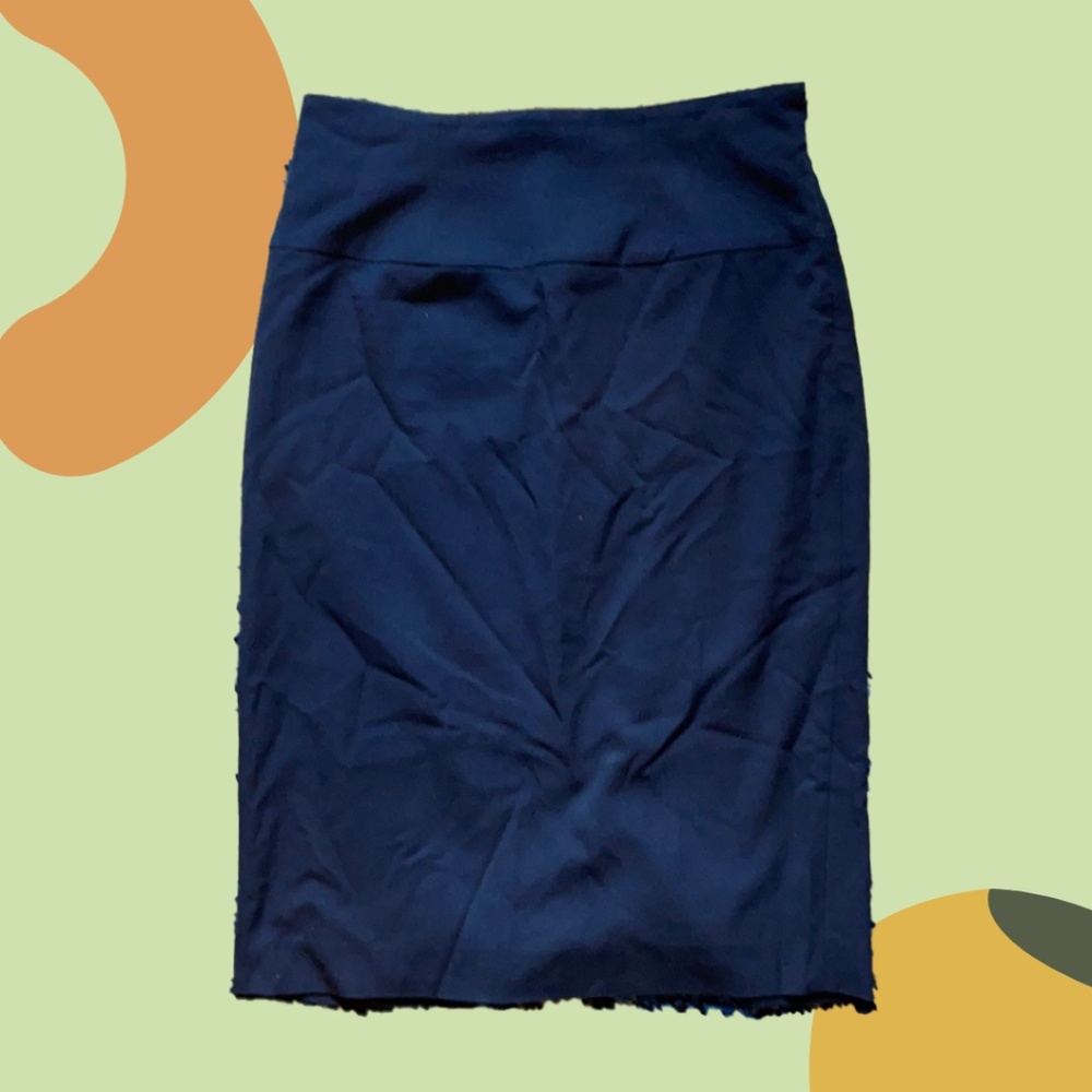 Nine West Navy Blue Stretchy Pencil Skirt